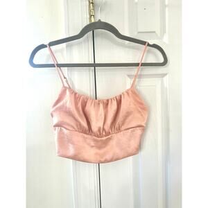Wilfred Sonnet Blush Pink Satin Cropped Camisole Bralette
